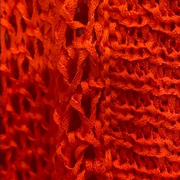 Orange cardigan plus size shawl - Picture 6 of 12
